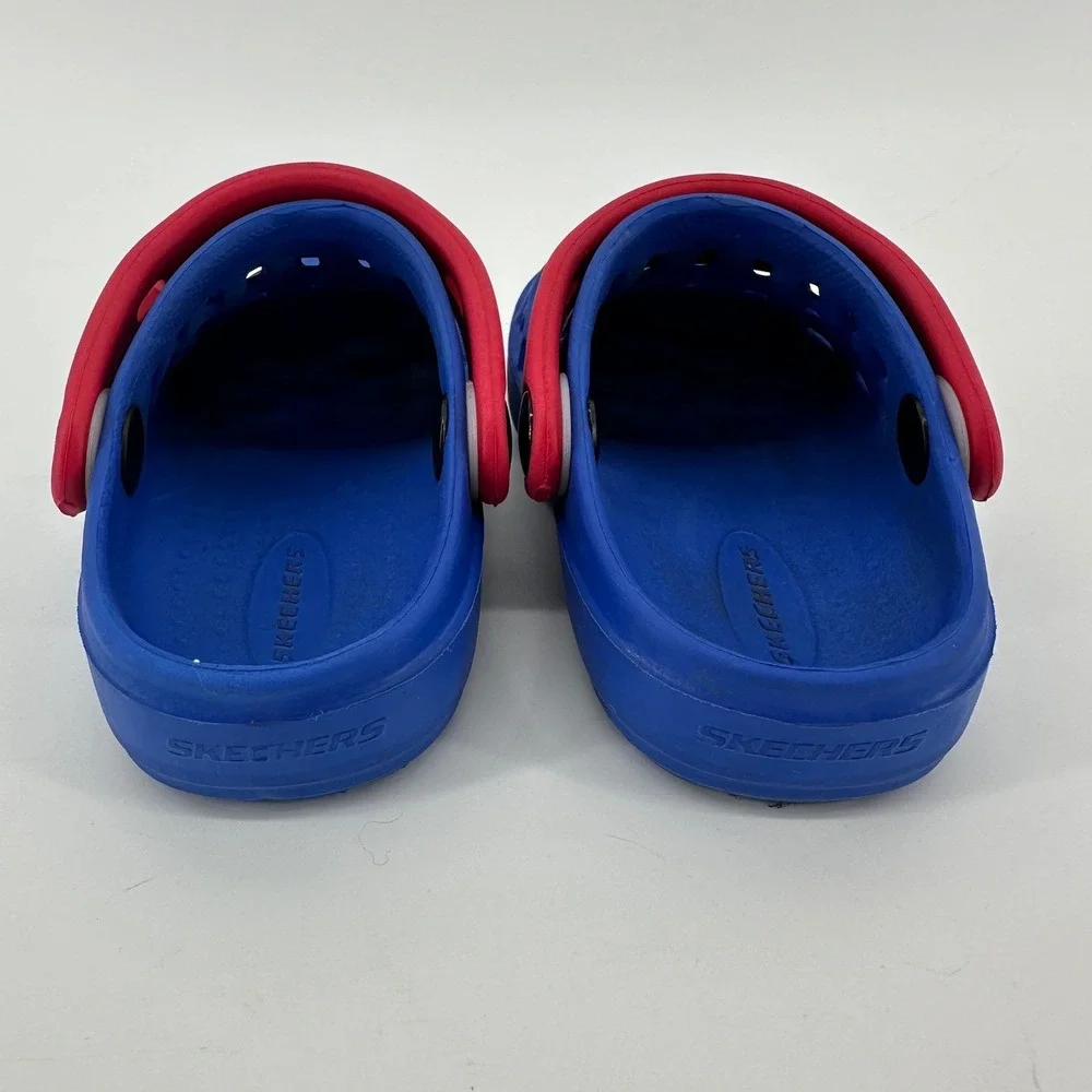 Skechers Foamies Swifters Blue/Red Toddler Size 5 Clogs Good Preowned Condition